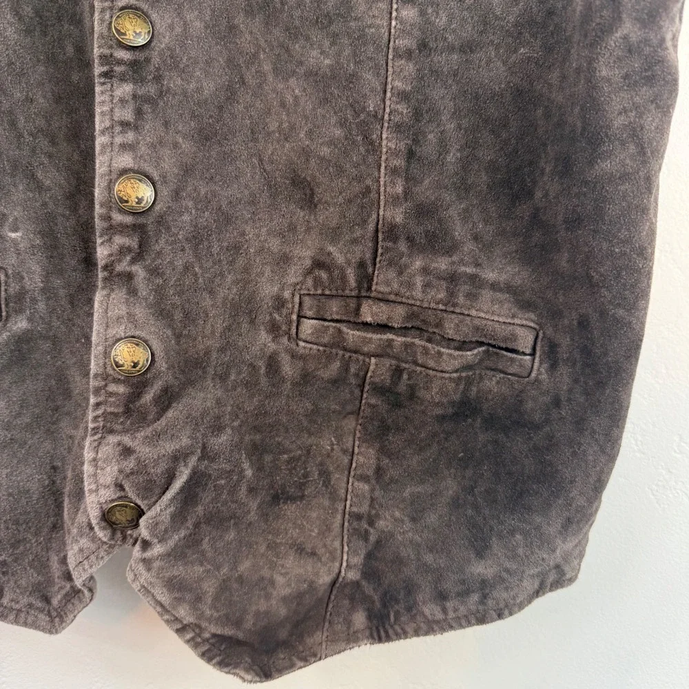 Cody James Leather Vest Brown Distressed Western Cowboy Boho Rugged Rodeo Mens L